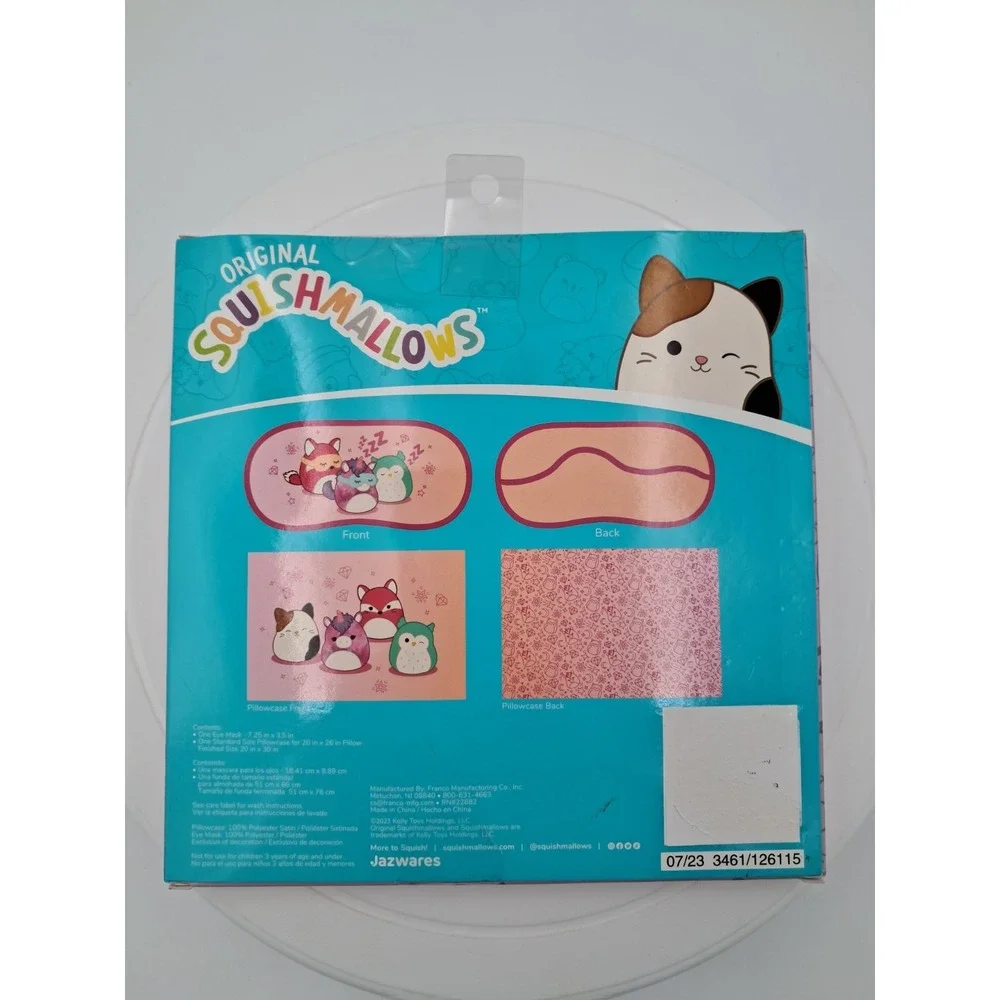 Squishmallows Eye Mask And‎ Pillowcase-Pink NIB